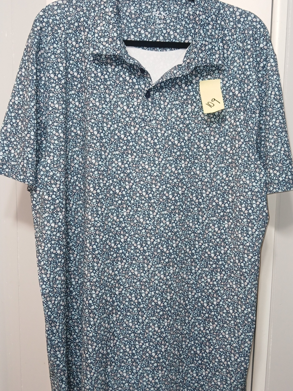 Men's Blue Floral Short-Sleeve Polo — Casual Printed Polo